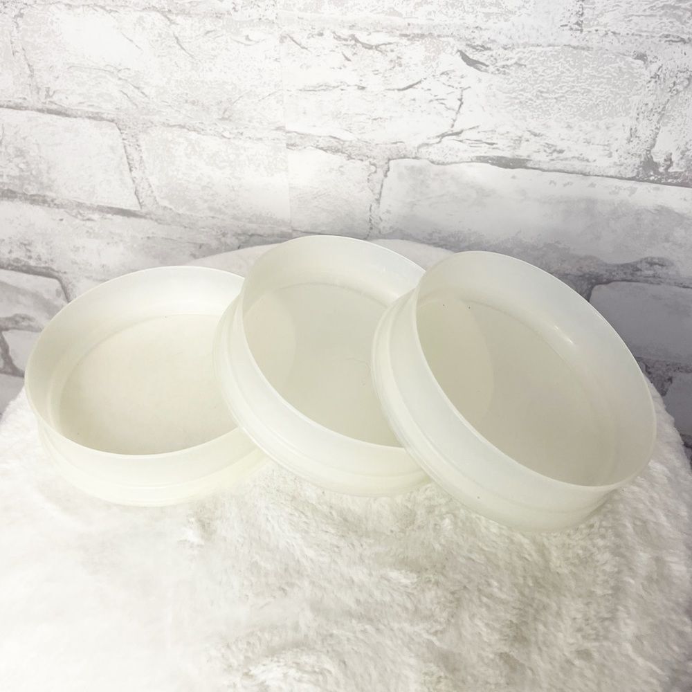 Vintage Tupperware Brand Hamburger Press 3 piece set 80’s Era